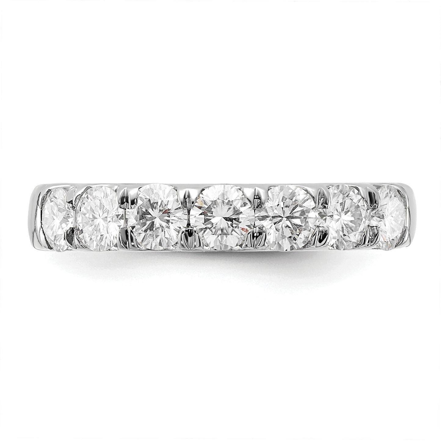 14k White Gold 1 Ct. Lab Grown Diamond VS/SI+ G+ Seven Stone Band Ring