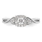 14k White Gold 1/3 Ct. Lab Grown Diamond VS/SI+ G+ Round Bypass Engagement Ring