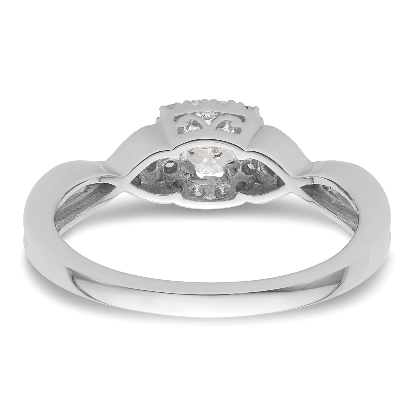 14k White Gold 1/3 Ct. Lab Grown Diamond VS/SI+ G+ Round Bypass Engagement Ring