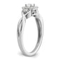 14k White Gold 1/3 Ct. Lab Grown Diamond VS/SI+ G+ Round Bypass Engagement Ring