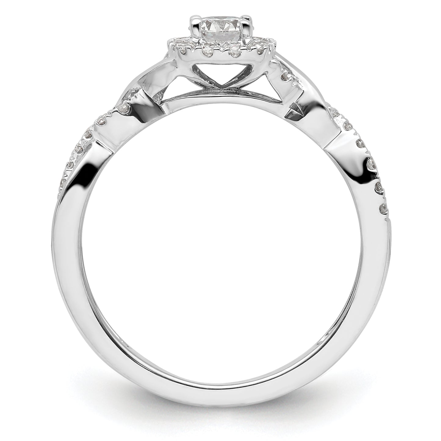 14k White Gold 1/2 Ct. Lab Grown Diamond VS/SI+ G+ Round Bypass Engagement Ring