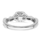 14k White Gold 1/2 Ct. Lab Grown Diamond VS/SI+ G+ Round Bypass Engagement Ring