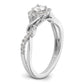 14k White Gold 1/2 Ct. Lab Grown Diamond VS/SI+ G+ Round Bypass Engagement Ring