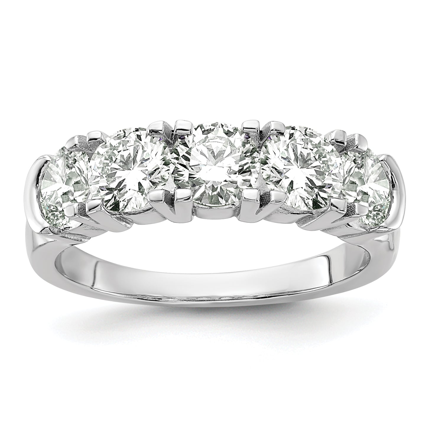 14k White Gold 1 3/4 Ct. Lab Grown Diamond VS/SI+ G+ Five Stone Band Ring