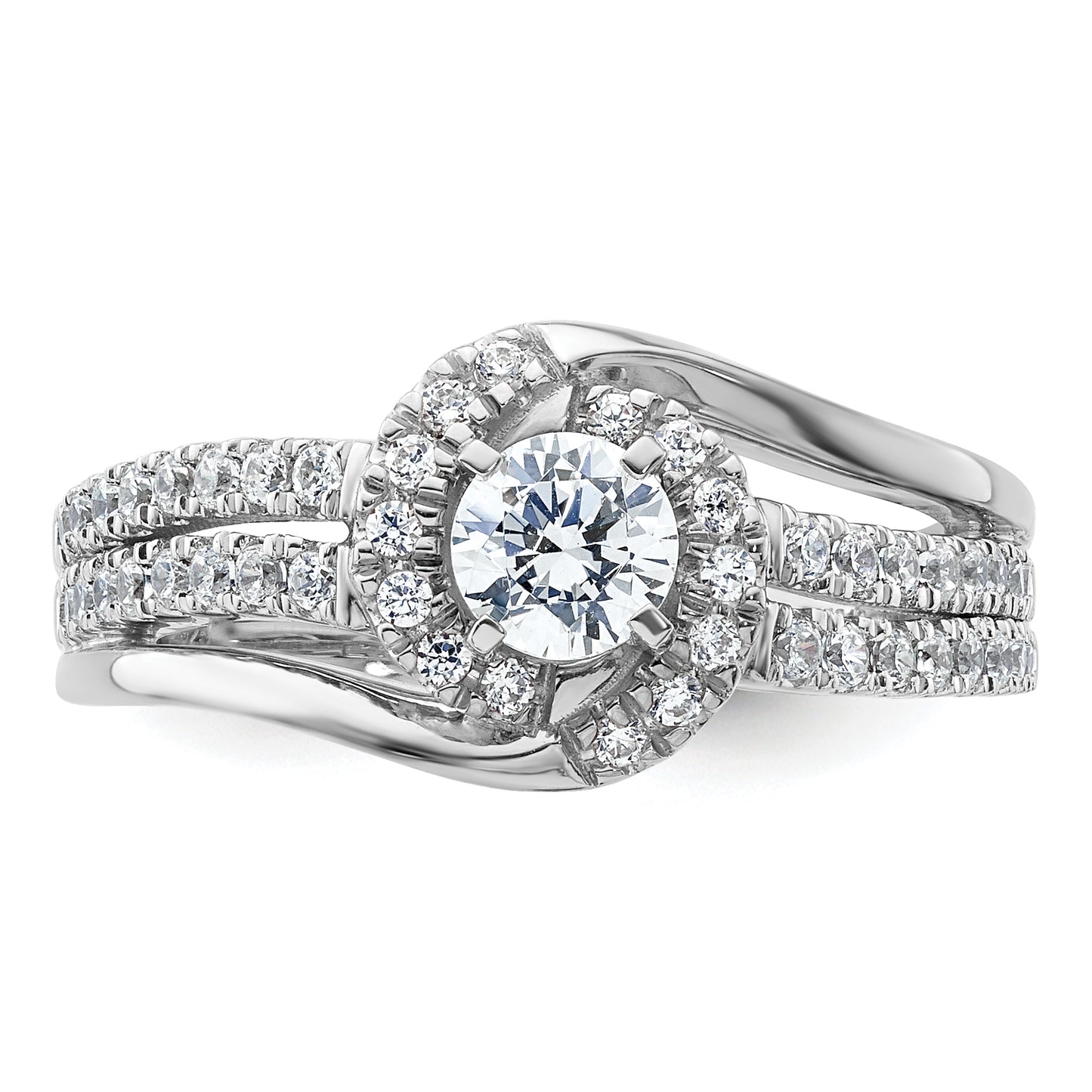 14k White Gold 3/4 Ct. Lab Grown Diamond VS/SI+ G+ Round Engagement Ring