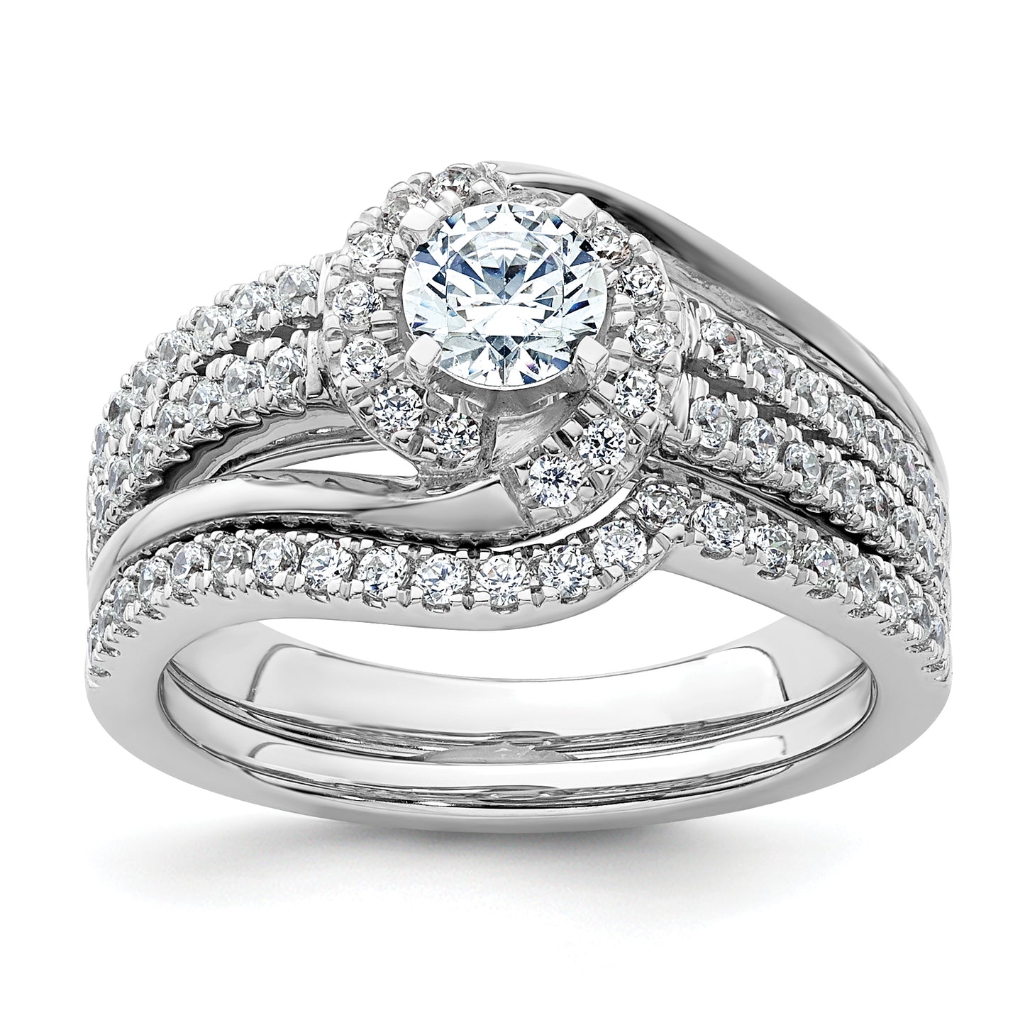 14k White Gold 3/4 Ct. Lab Grown Diamond VS/SI+ G+ Round Engagement Ring