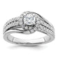 14k White Gold 3/4 Ct. Lab Grown Diamond VS/SI+ G+ Round Engagement Ring