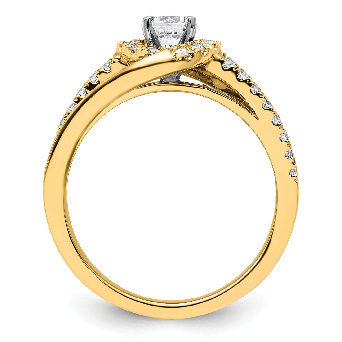 14k Yellow Gold 3/4 Ct. Lab Grown Diamond VS/SI+ G+ Round Engagement Ring