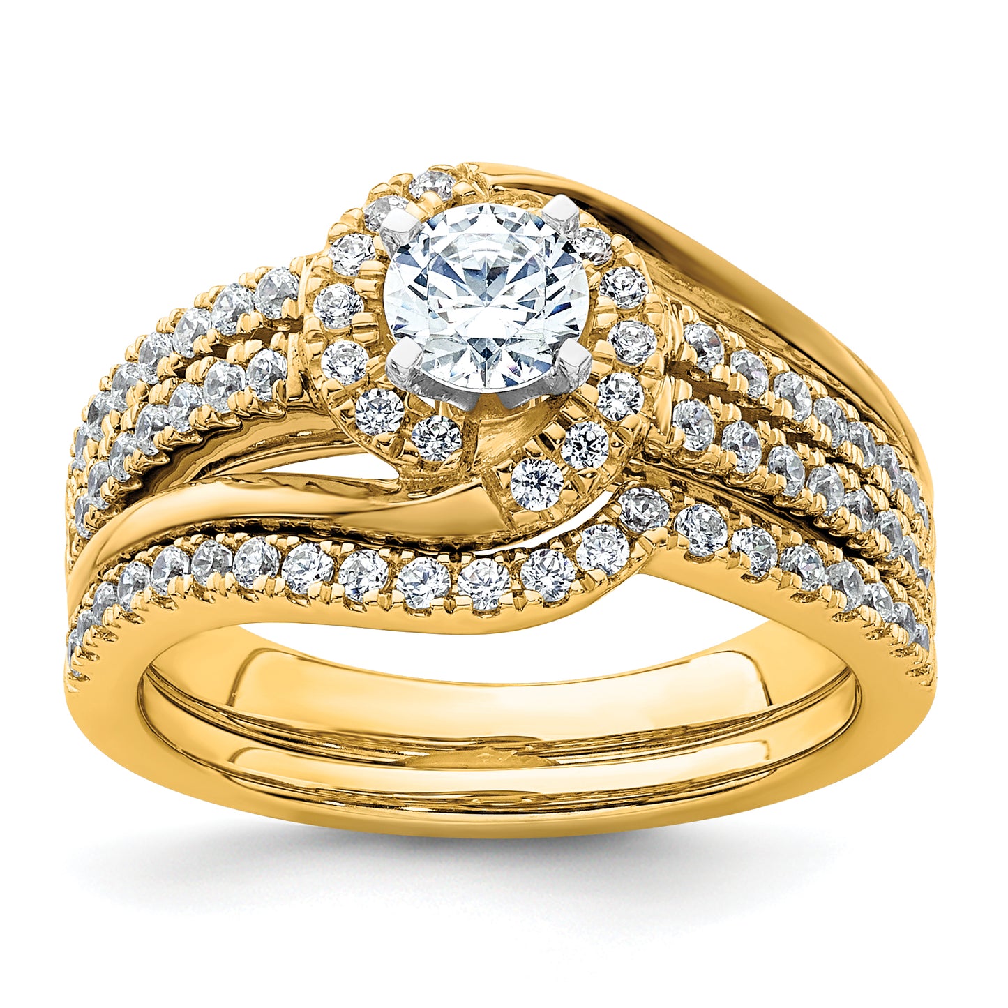 14k Yellow Gold 3/4 Ct. Lab Grown Diamond VS/SI+ G+ Round Engagement Ring