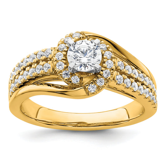 14k Yellow Gold 3/4 Ct. Lab Grown Diamond VS/SI+ G+ Round Engagement Ring