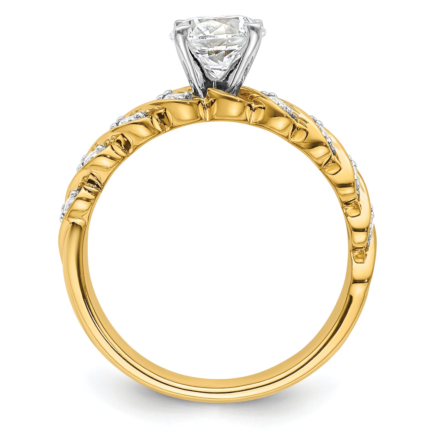 14k Yellow Gold Two Tone 1/3 Ct. Lab Grown Diamond VS/SI+ G+ Peg Set Engagement Ring