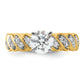 14k Yellow Gold Two Tone 1/3 Ct. Lab Grown Diamond VS/SI+ G+ Peg Set Engagement Ring