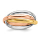 14K Tri-Color Polished Rolling Ring Size 10