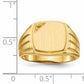 14K Yellow Gold 11.5X12.0mm Grooved Sides Open Back Diamond Men'S Signet Ring Mtg