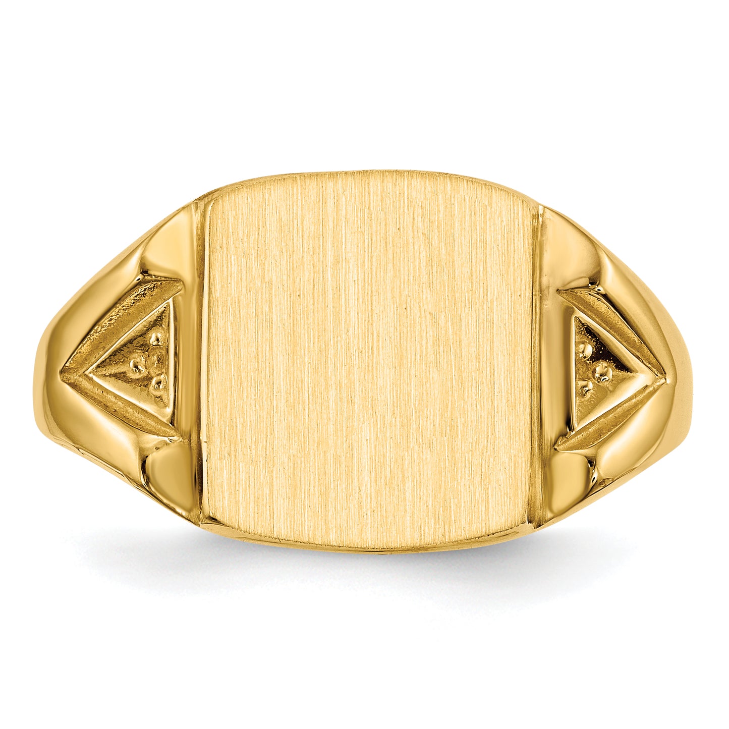 14K Yellow Gold 12.0X11.0mm Open Back Diamond Men'S Signet Ring Mounting