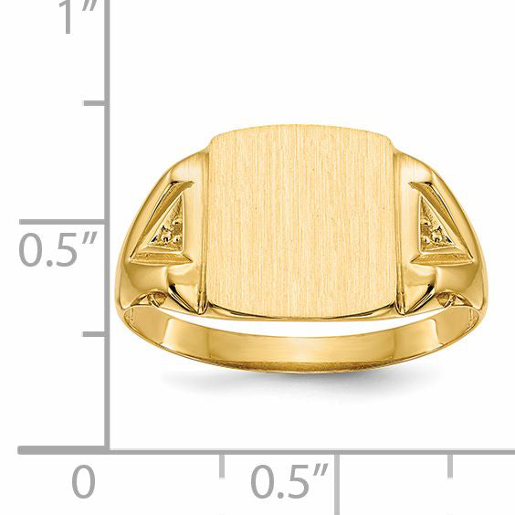 14K Yellow Gold 12.0X11.0mm Open Back Diamond Men'S Signet Ring Mounting