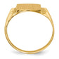 14K Yellow Gold 12.0X11.0mm Open Back A Diamond Men'S Signet Ring