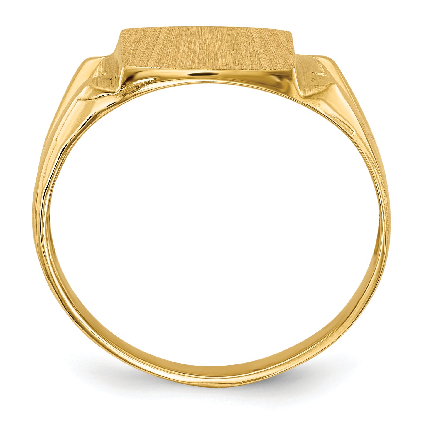 14K Yellow Gold 12.0X11.0mm Open Back Vs Diamond Men'S Signet Ring