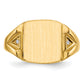 14K Yellow Gold 12.0X11.0mm Open Back A Diamond Men'S Signet Ring