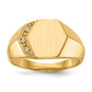 14K Yellow Gold 11.5X11.5mm Open Back A Diamond Men'S Signet Ring