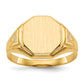 14K Yellow Gold 12.5X11.5mm Open Back A Diamond Men'S Signet Ring