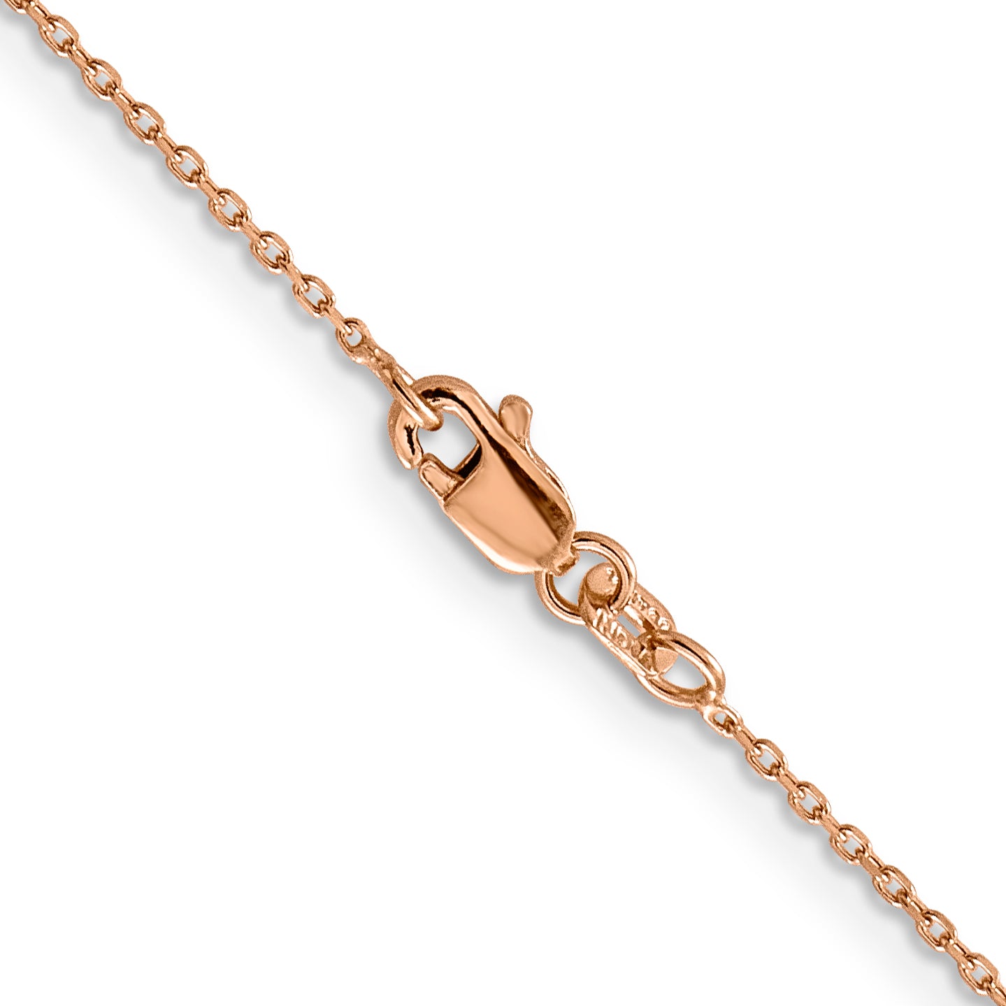 14K Rose Gold 18 Inch 1.10mm Diamond-Cut Cable With Lobster Clasp Chain