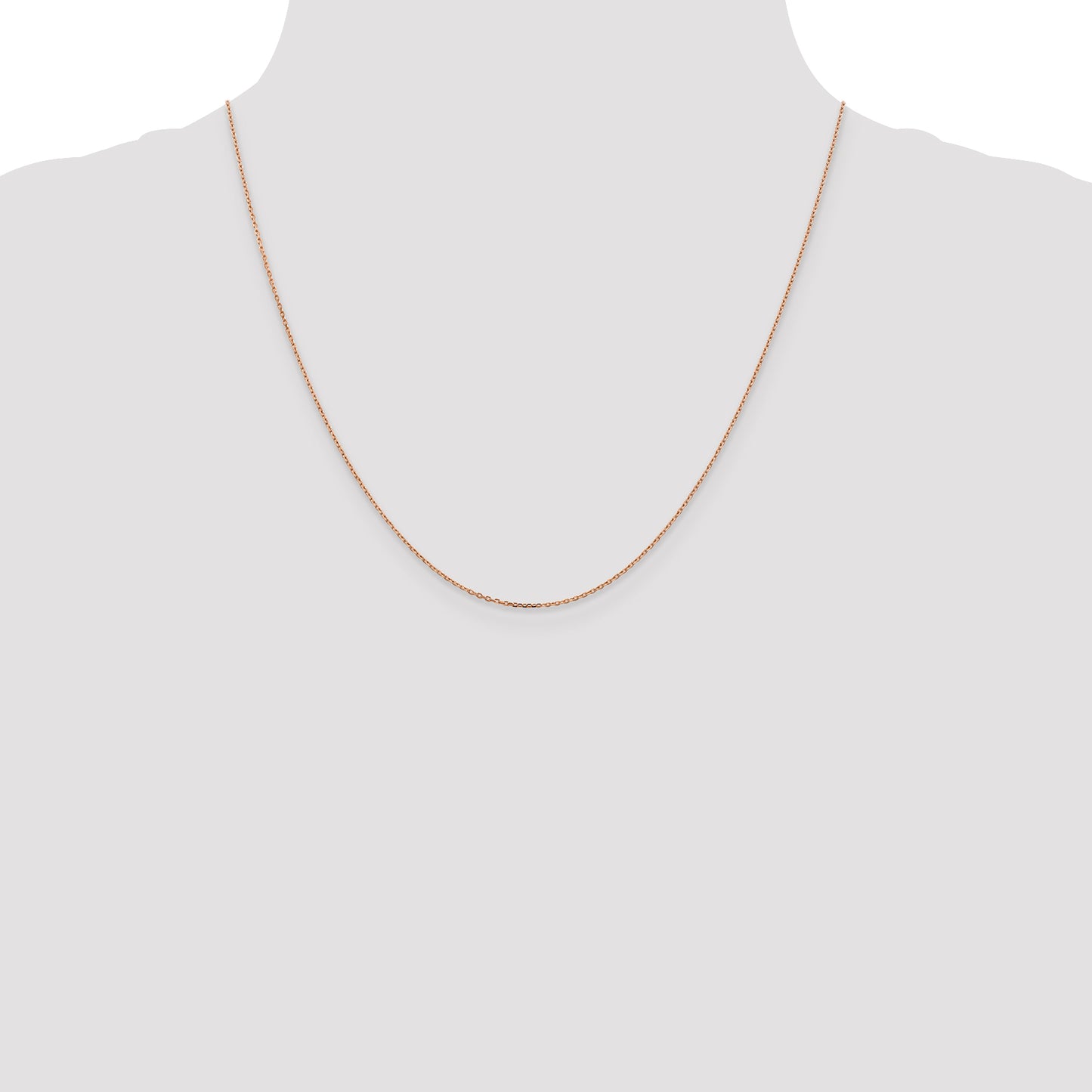 14K Rose Gold 20 Inch 1.10mm Diamond-Cut Cable With Lobster Clasp Chain