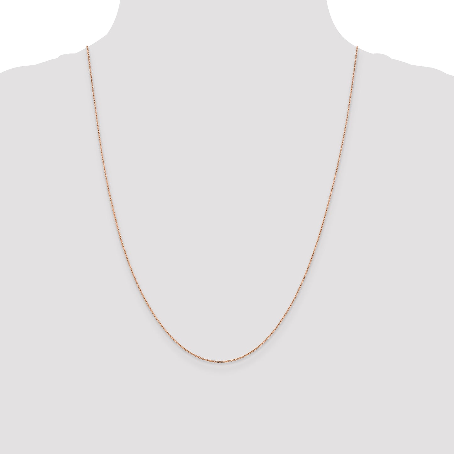 14K Rose Gold 24 Inch 1.10mm Diamond-Cut Cable With Lobster Clasp Chain