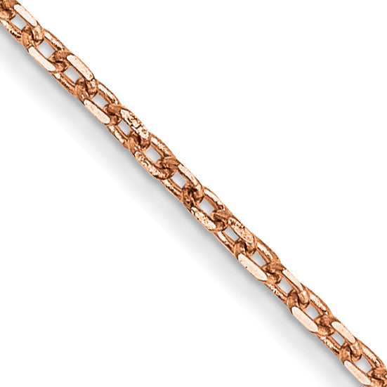 10 Inch 14K Rose Gold 1.0mm D/C Cable Chain