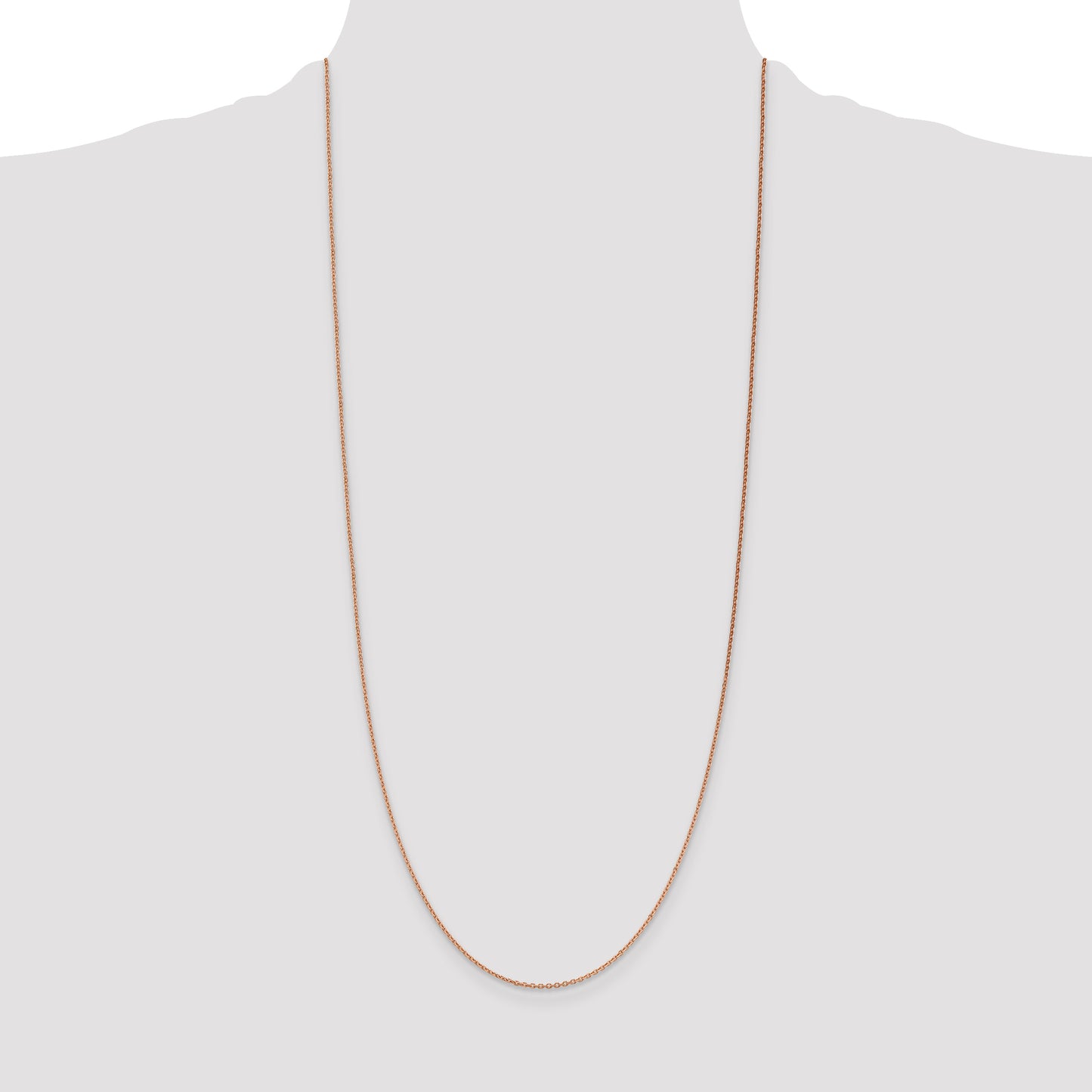 14K Rose Gold 30 Inch 1.4mm Diamond-Cut Cable With Lobster Clasp Chain