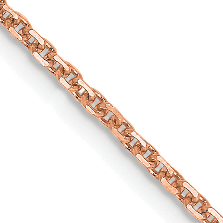 14K Rose Gold 30 Inch 1.4mm Diamond-Cut Cable With Lobster Clasp Chain