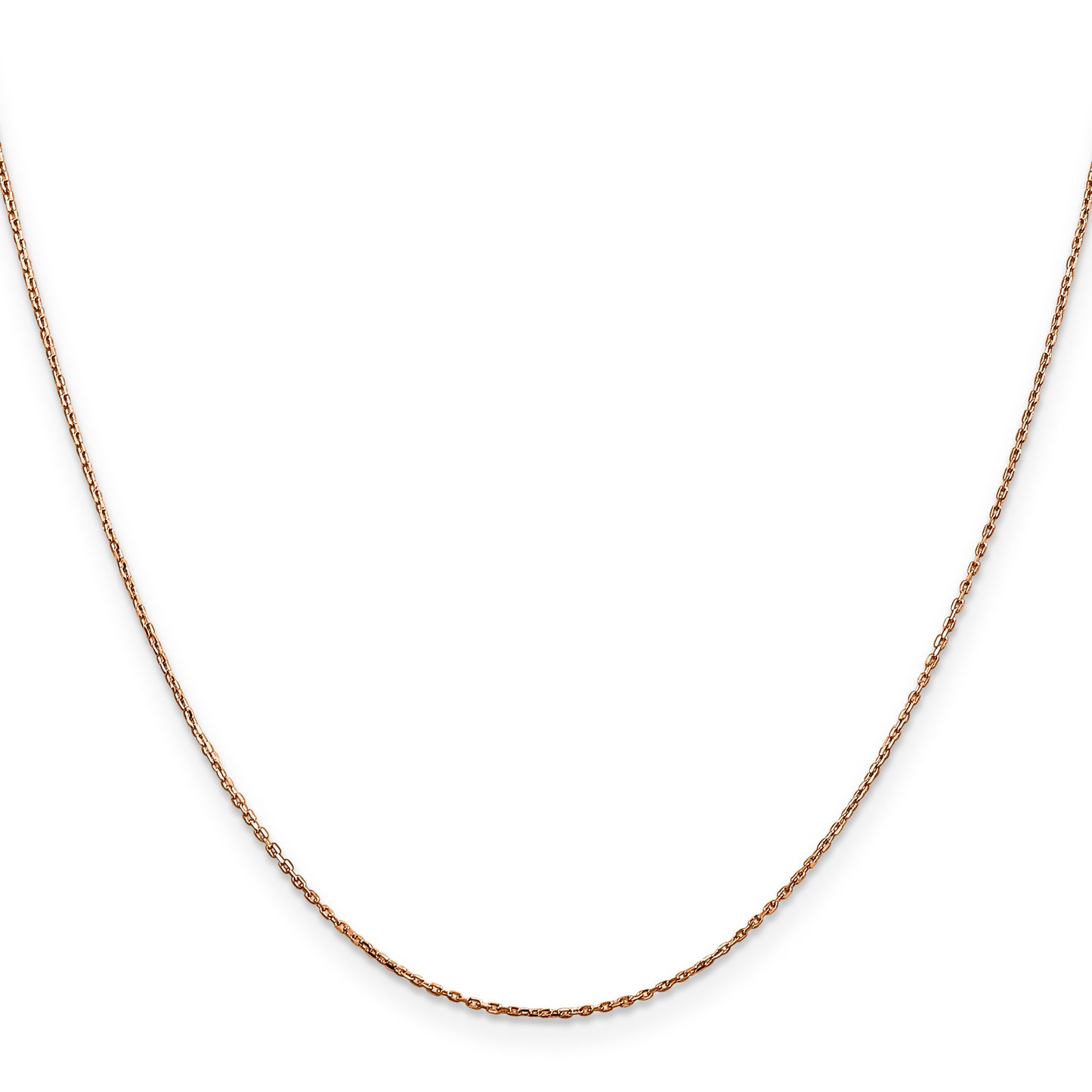 14K Rose Gold 16 Inch .8mm Diamond-Cut Cable With Lobster Clasp Chain