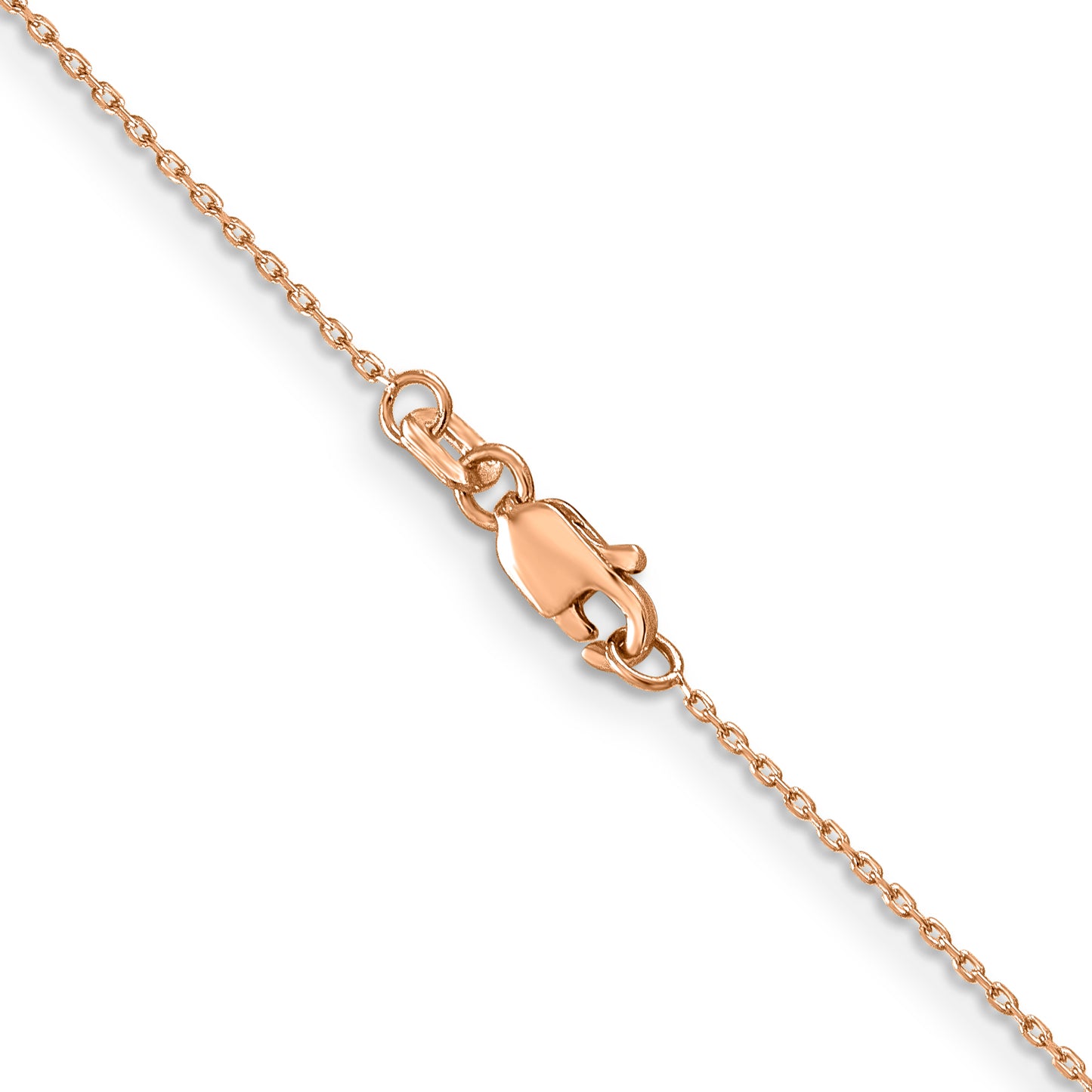 14K Rose Gold 20 Inch .8mm Diamond-Cut Cable With Lobster Clasp Chain