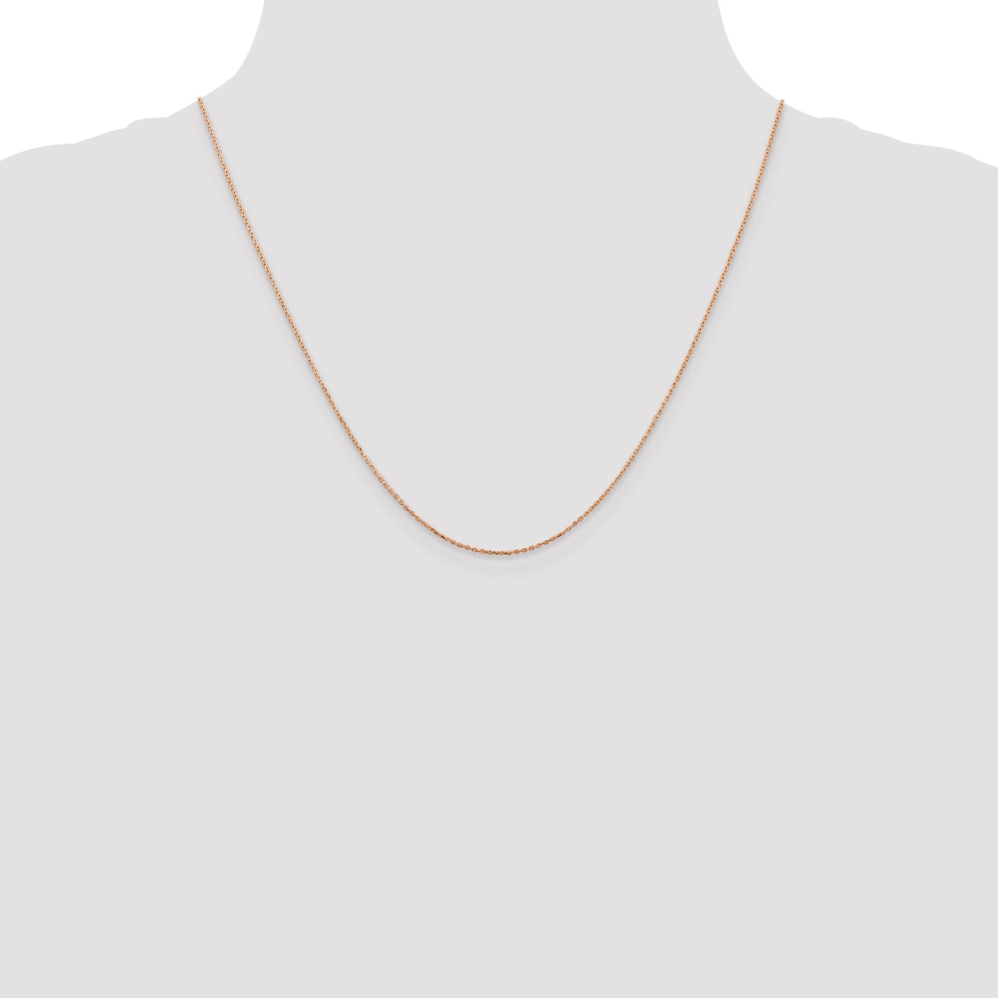 14K Rose Gold 20 Inch .8mm Diamond-Cut Cable With Lobster Clasp Chain