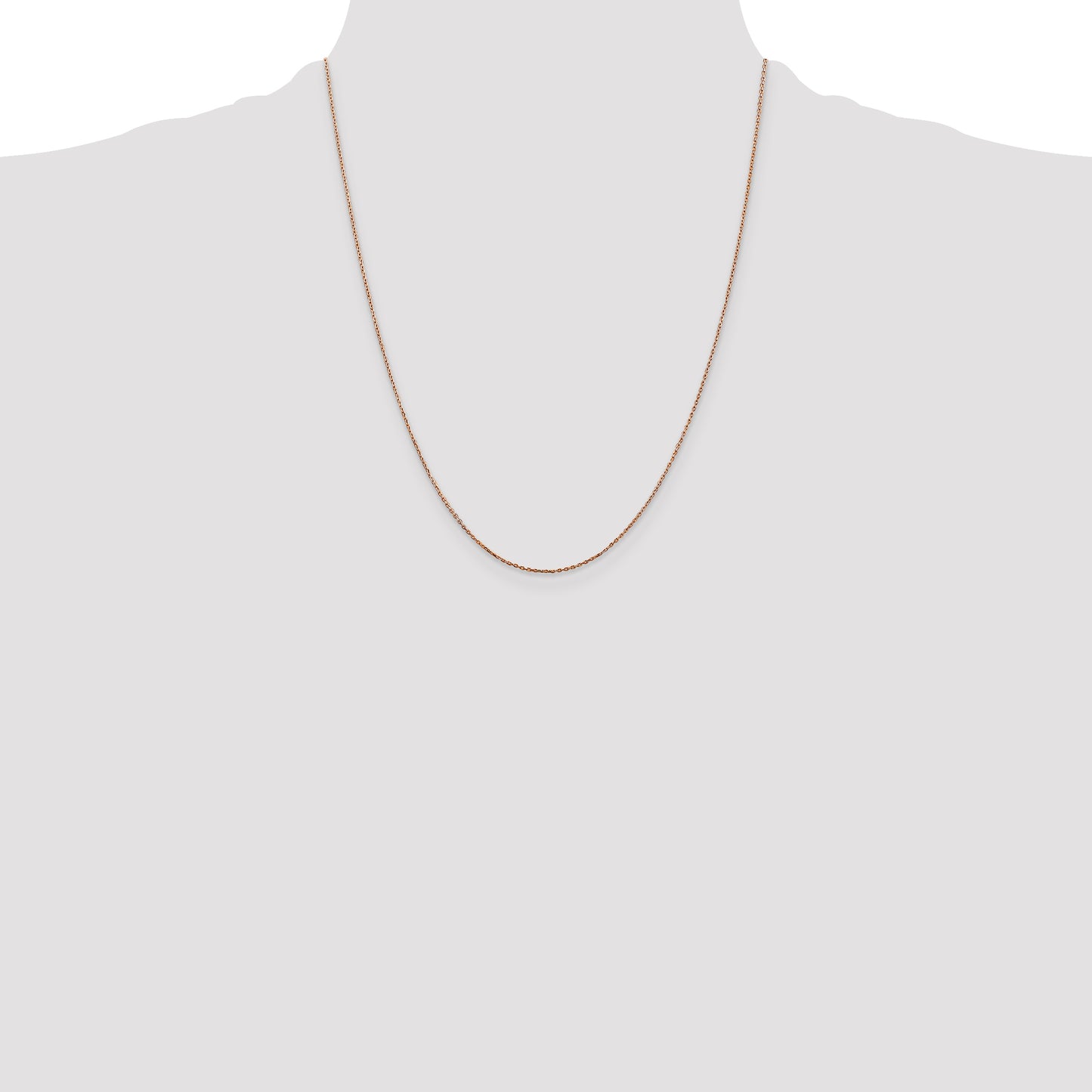 14K Rose Gold 22 Inch .8mm Diamond-Cut Cable With Lobster Clasp Chain