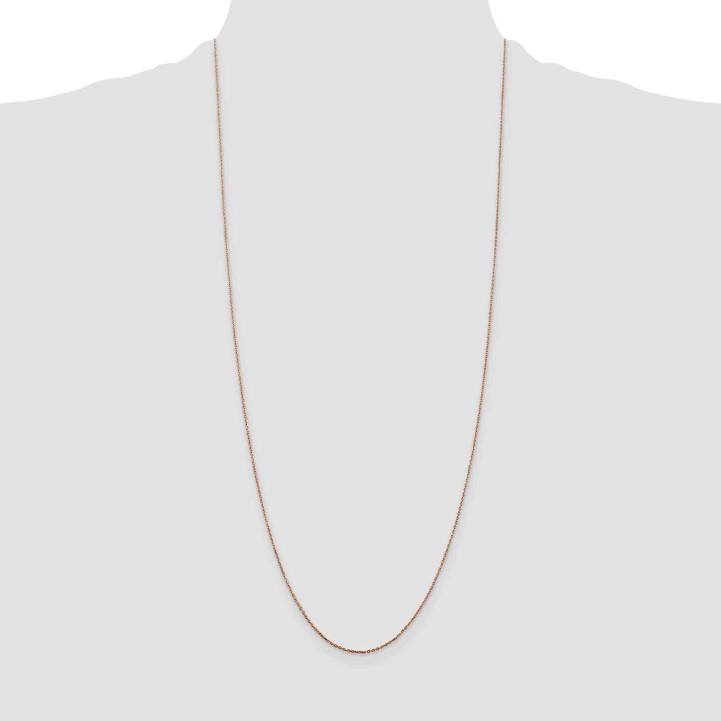 14K Rose Gold 30 Inch .8mm Diamond-Cut Cable With Lobster Clasp Chain