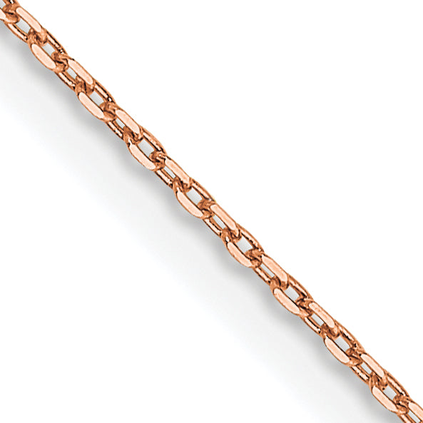 14K Rose Gold 16 Inch .8mm Diamond-Cut Cable With Lobster Clasp Chain