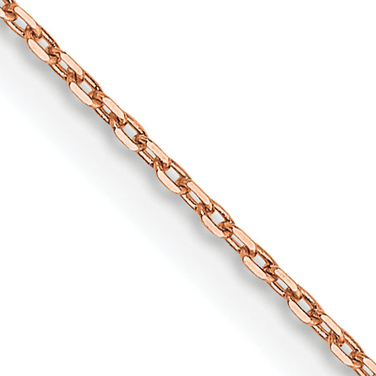 14K Rose Gold 18 Inch .8mm Diamond-Cut Cable With Lobster Clasp Chain