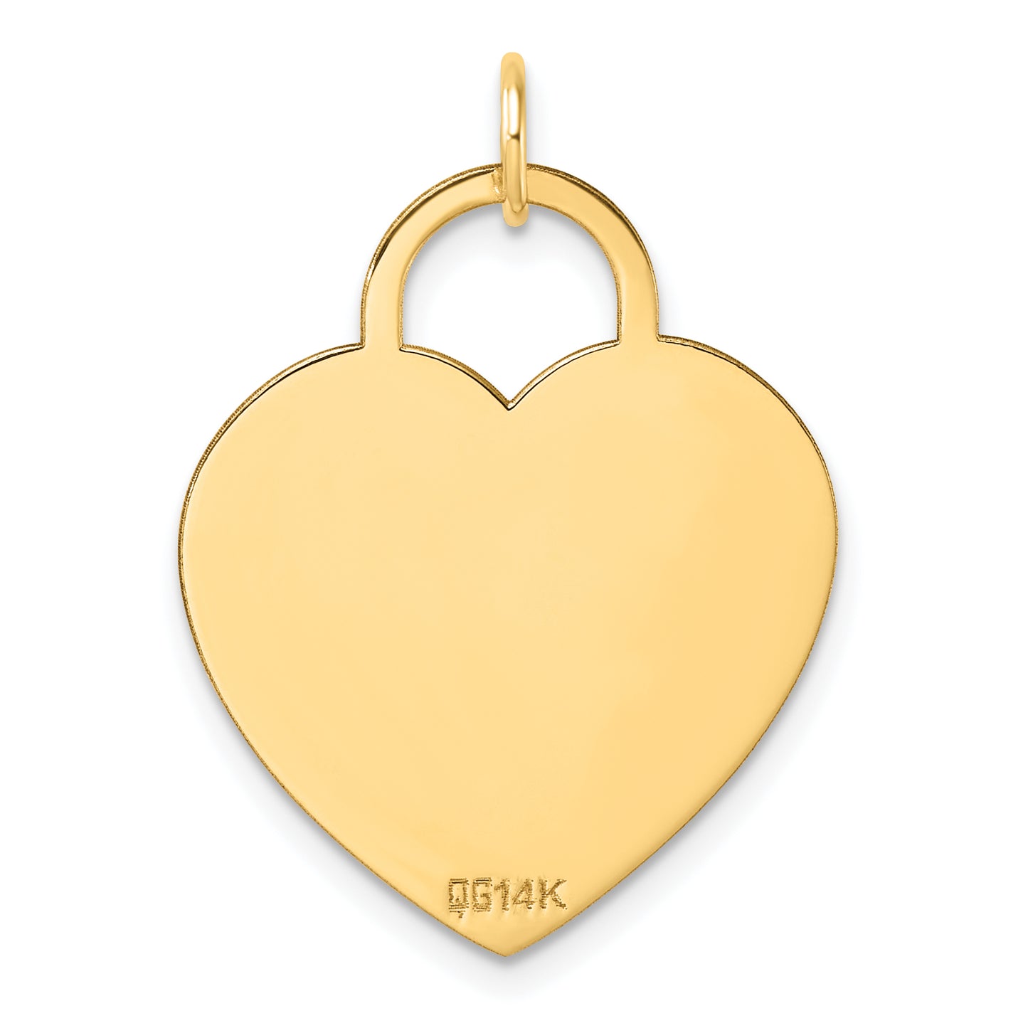 14K Yellow Gold Polished Heart Shaped Disc Pendant