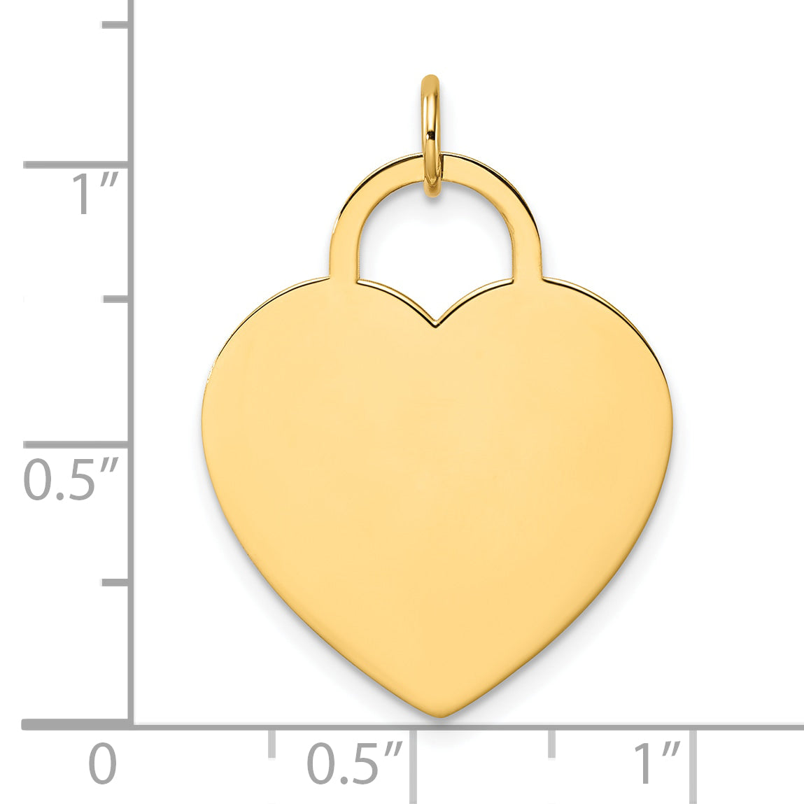 14K Yellow Gold Polished Heart Shaped Disc Pendant