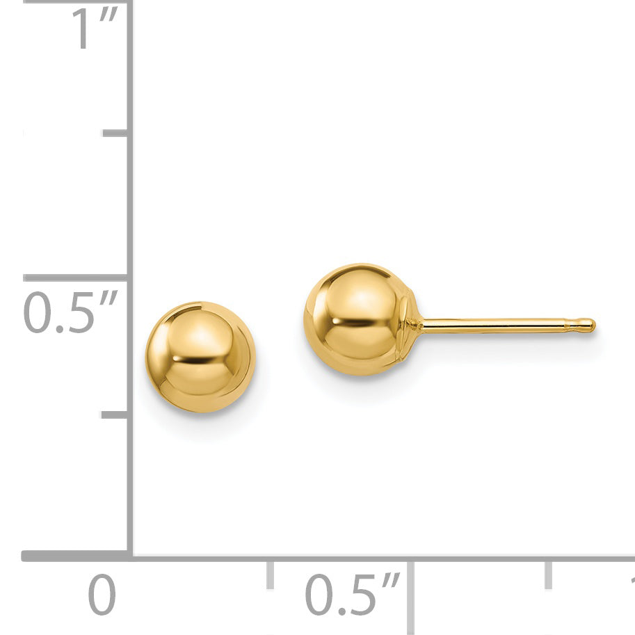 14K Yellow Gold Madi K Polished 5mm Ball Post Earrings