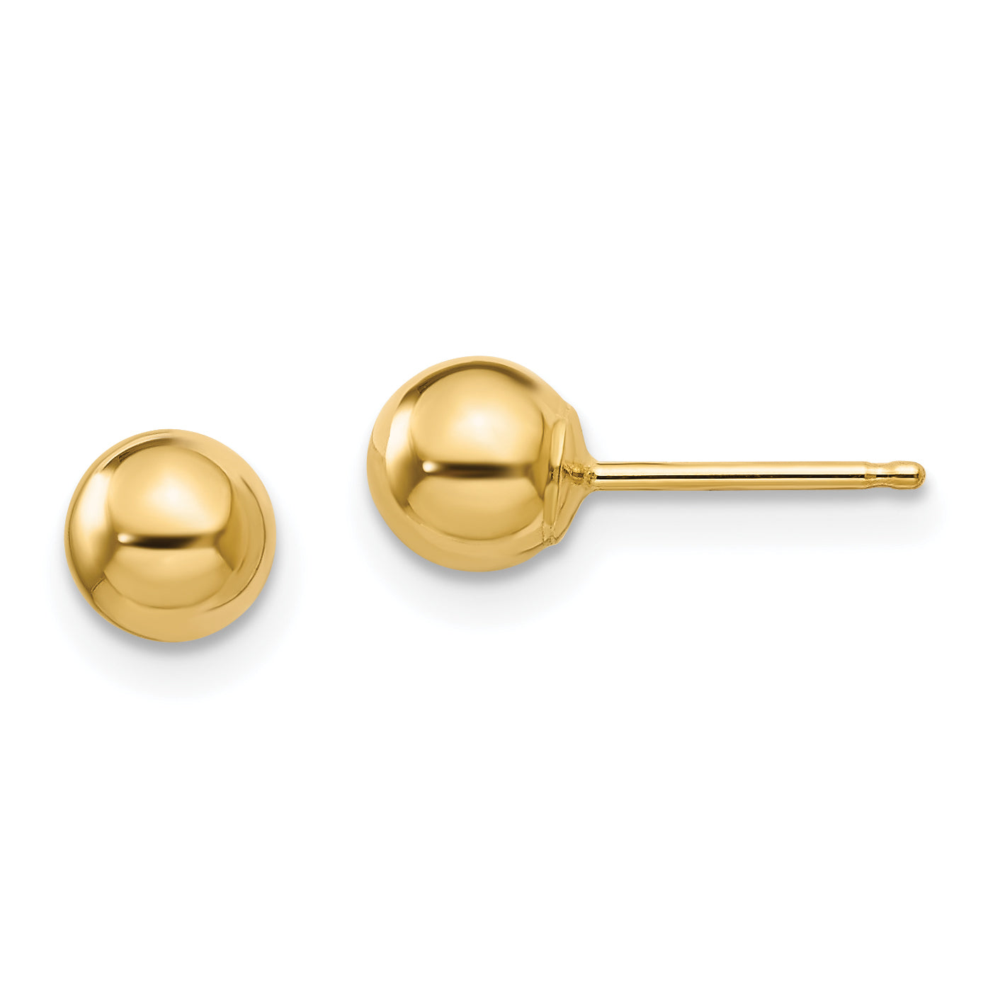 14K Yellow Gold Madi K Polished 5mm Ball Post Earrings