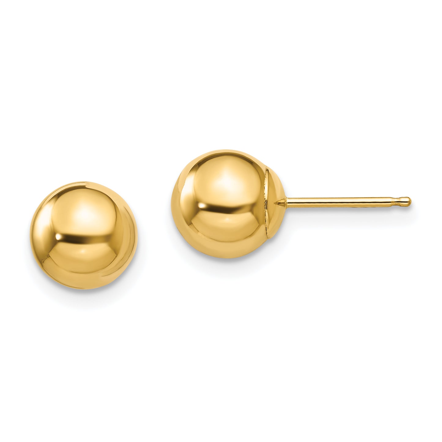 14K Yellow Gold Madi K Polished 7mm Ball Post Earrings