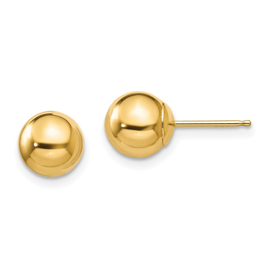 14K Yellow Gold Madi K Polished 7mm Ball Post Earrings