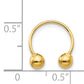 14K Yellow Gold Madi K Single Beaded Half Hoop Screwback Earring