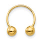 14K Yellow Gold Madi K Single Beaded Half Hoop Screwback Earring