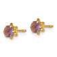 14K Yellow Gold Madi K 4mm Cz Birthstone (Feb) Screwback Earrings