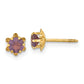 14K Yellow Gold Madi K 4mm Cz Birthstone (Feb) Screwback Earrings