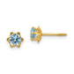 14K Yellow Gold Madi K 4mm Cz Birthstone (Mar) Screwback Earrings