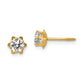 14K Yellow Gold Madi K 4mm Cz Birthstone (Apr) Screwback Earrings